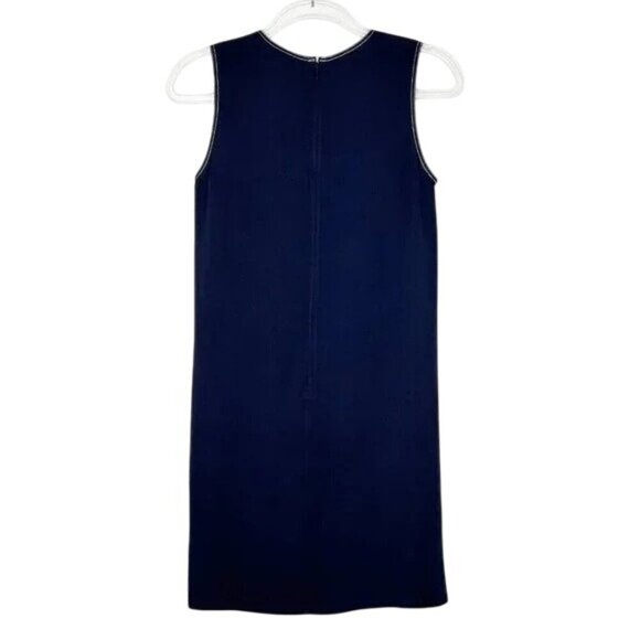 Theory Navy Silk Sleeveless Sheath Dress - Picture 3 of 6